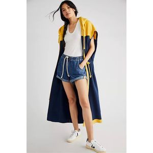 Free People Cool Cool Vest Blue Yellow Size XS